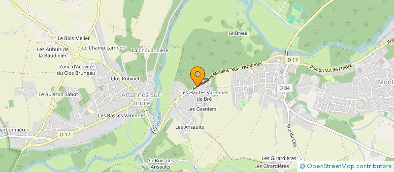 localisation de l'entreprise SCI 4 B  ARTANNES-SUR-INDRE