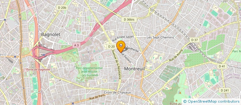localisation de l'entreprise SCI 45 AVENUE PASTEUR à MONTREUIL