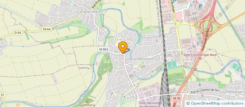 localisation de l'entreprise SCI 54 Y.S  MUNDOLSHEIM