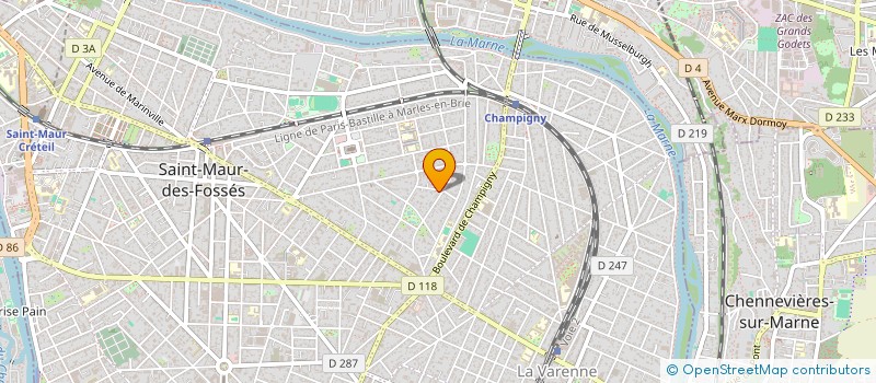 localisation de l'entreprise SCI 63 AV GALLIENI A JOINVILLE à ST MAUR DES FOSSES