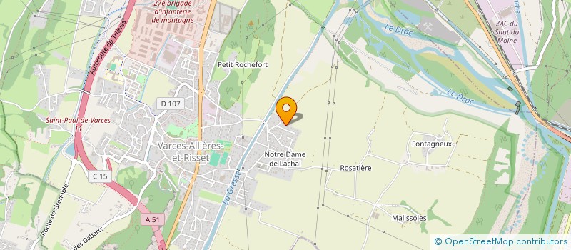localisation de l'entreprise SCI 7 ETOILES à VARCES-ALLIERES-ET-RISSET