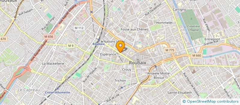 localisation de l'entreprise SCI 72 BIS JEAN LEBAS  ROUBAIX