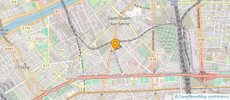 localisation de l'entreprise SCI 9 R KLEBER ST OUEN  SAINT-OUEN-SUR-SEINE