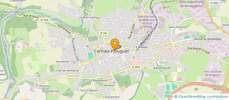 localisation de l'entreprise SCI 9 RUE DES MARTYRS à CARHAIX-PLOUGUER