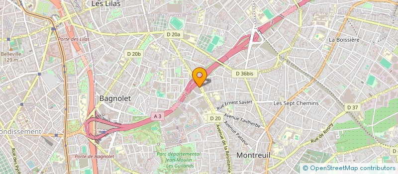 localisation de l'entreprise SCI 95 AV PASTEUR à MONTREUIL