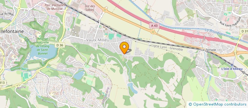 localisation de l'entreprise SCI A.B.C.G.  VAULX-MILIEU