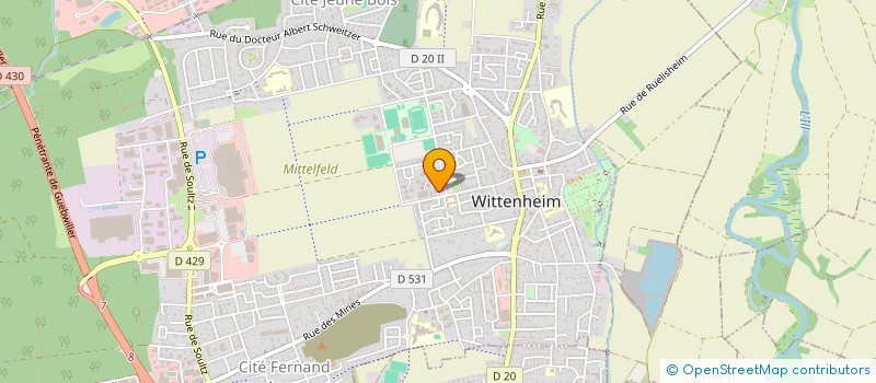 localisation de l'entreprise SCI A.B.S.  WITTENHEIM