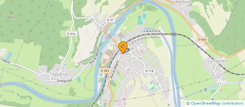 localisation de l'entreprise SCI A BEL REGARD  L'ISLE-SUR-LE-DOUBS