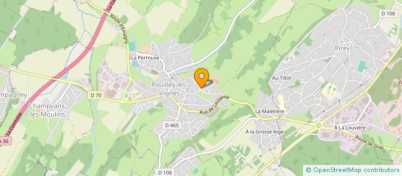 localisation de l'entreprise SCI A.C.B.  POUILLEY-LES-VIGNES