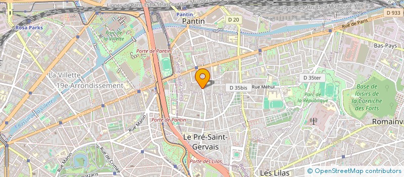 localisation de l'entreprise SCI A L'OUEST  PANTIN