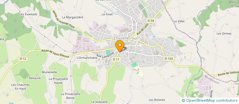 localisation de l'entreprise SCI ABRI AND CO  CHAZELLES-SUR-LYON