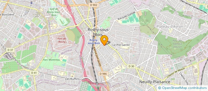 localisation de l'entreprise SCI ACTRIS à ROSNY-SOUS-BOIS