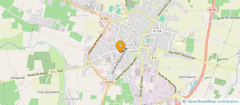 localisation de l'entreprise SCI AD IMMO  BARBEZIEUX-SAINT-HILAIRE