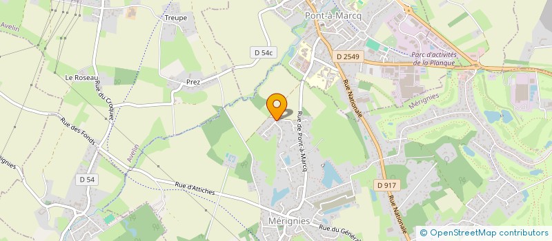 localisation de l'entreprise SCI ADEC à MERIGNIES