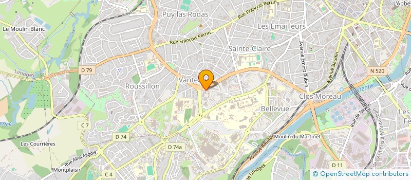 localisation de l'entreprise SCI AFH à LIMOGES