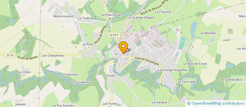 localisation de l'entreprise SCI AJYC à BOUSSAC