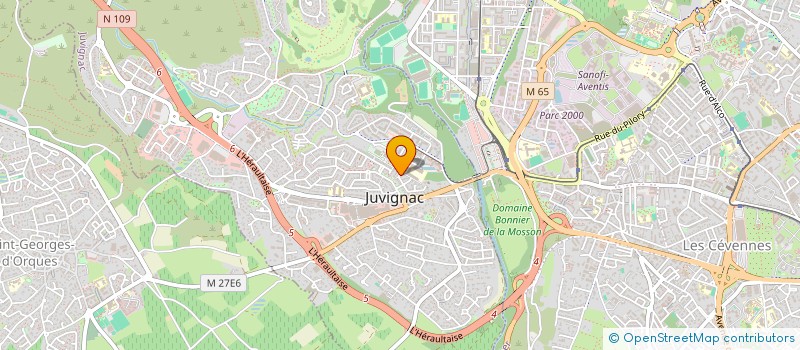localisation de l'entreprise SCI AM2G  JUVIGNAC