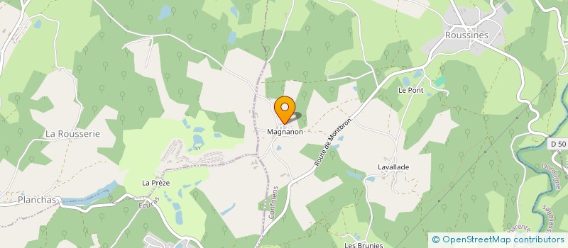 localisation de l'entreprise SCI AMA à ROUSSINES