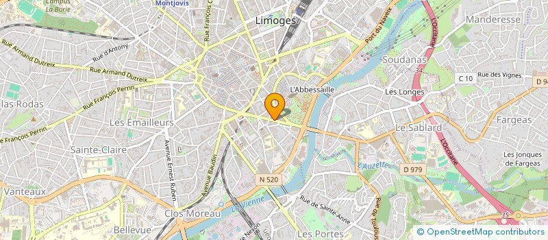 localisation de l'entreprise SCI ANSO à LIMOGES