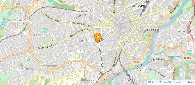 localisation de l'entreprise SCI ANTOMAR à LIMOGES