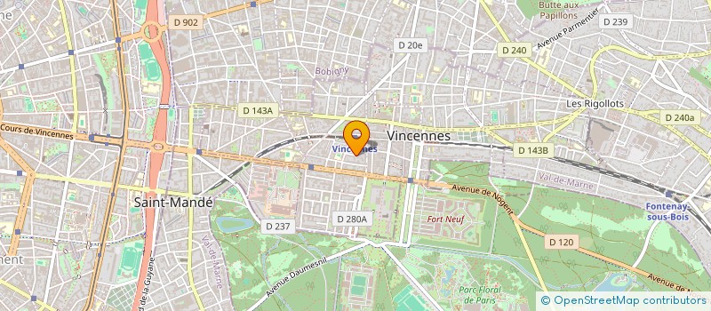 localisation de l'entreprise SCI ARCA à VINCENNES