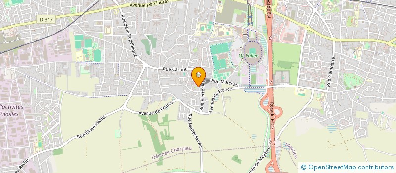 localisation de l'entreprise SCI ARG L'HORLOGE  DECINES-CHARPIEU