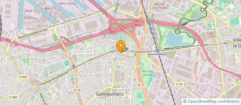 localisation de l'entreprise SCI AROM à GENNEVILLIERS