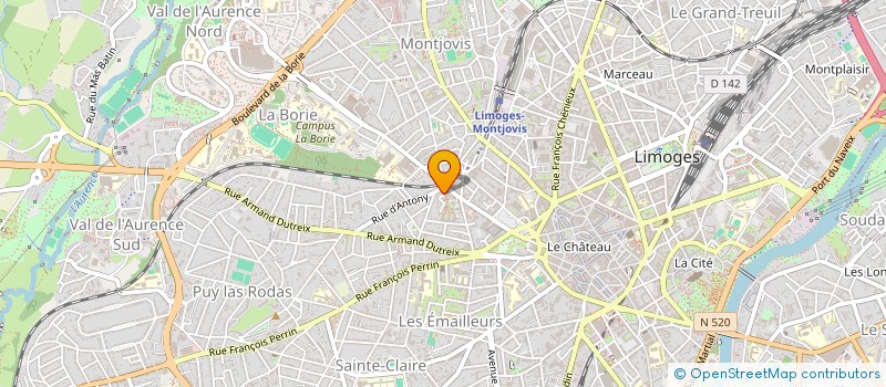 localisation de l'entreprise SCI AROMA à LIMOGES