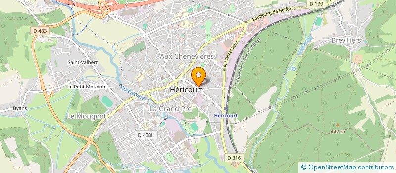 localisation de l'entreprise SCI ARYON  HERICOURT