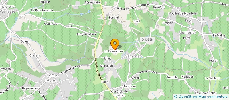 localisation de l'entreprise SCI ATELOC 33  SAMONAC