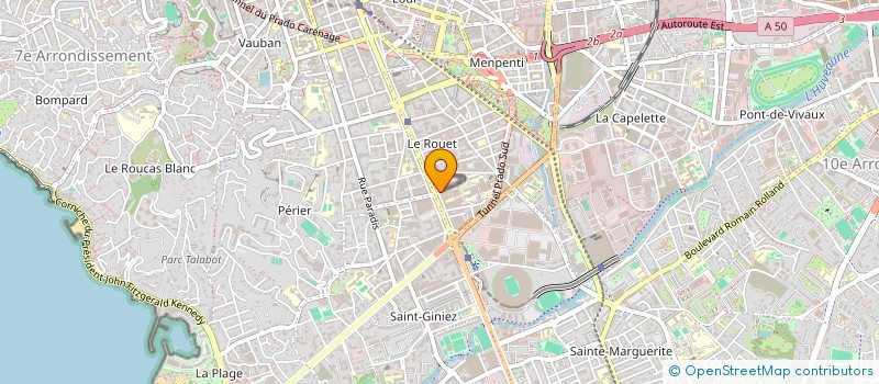 localisation de l'entreprise SCI AU DELA DU MUR  MARSEILLE 8EME