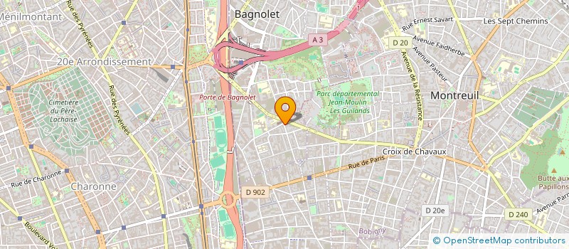 localisation de l'entreprise SCI AUDIMOB à BAGNOLET