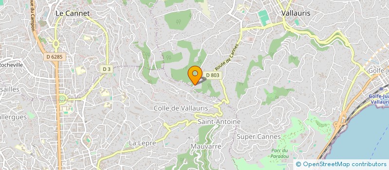 localisation de l'entreprise SCI AUGSARA à VALLAURIS