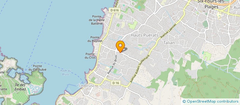 localisation de l'entreprise SCI AURO à SIX-FOURS-LES-PLAGES