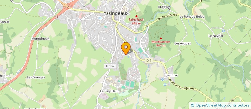 localisation de l'entreprise SCI AUX PIEDS DES SUCS  YSSINGEAUX