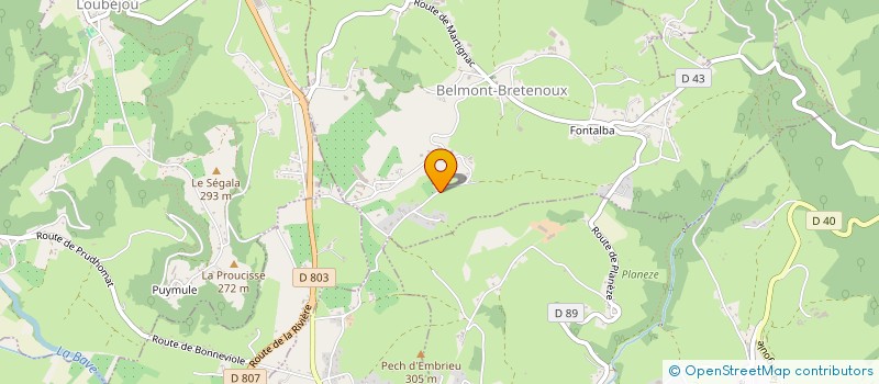 localisation de l'entreprise SCI AVL  BELMONT-BRETENOUX