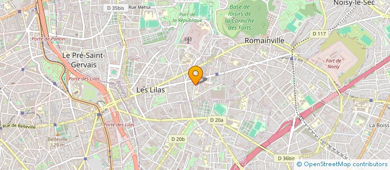 localisation de l'entreprise SCI AZUR à LES LILAS