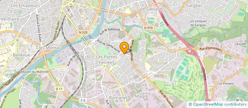 localisation de l'entreprise SCI AZUR à LIMOGES
