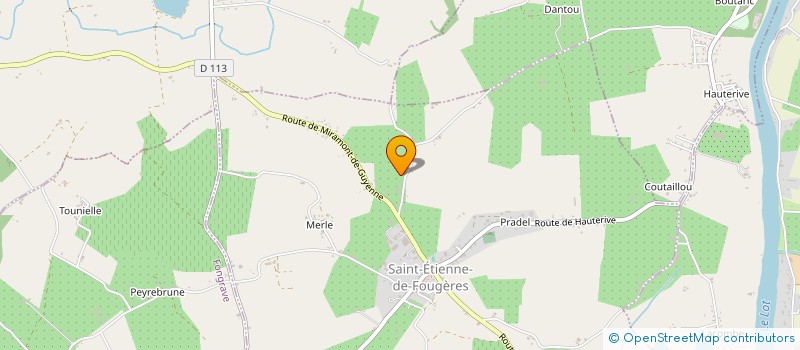 localisation de l'entreprise SCI B.M.S.  SAINT ETIENNE DE FOUGERES