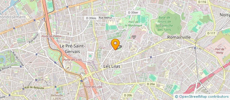 localisation de l'entreprise SCI B M SOISY à LES LILAS