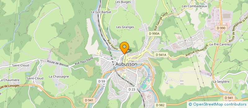 localisation de l'entreprise SCI B OU C CHIRAC à AUBUSSON