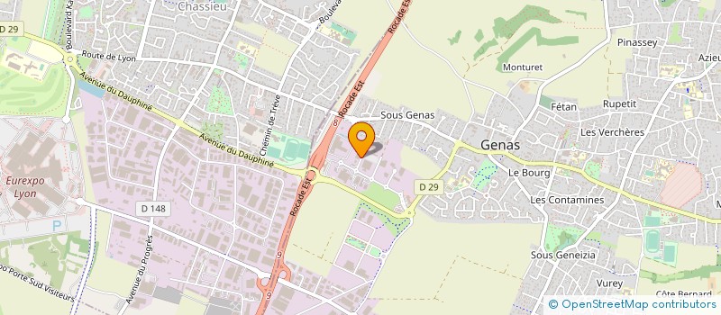 localisation de l'entreprise SCI B.V.A  GENAS