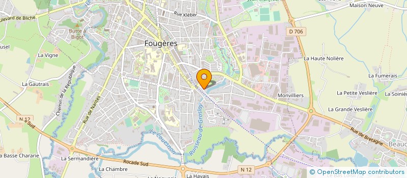 localisation de l'entreprise SCI BAHU  FOUGERES