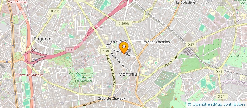 localisation de l'entreprise SCI BATIEMNT B à MONTREUIL