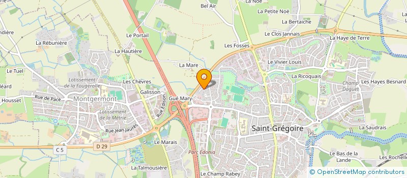 localisation de l'entreprise SCI BB INITIALES  SAINT-GREGOIRE