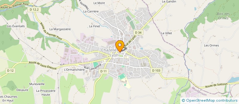 localisation de l'entreprise SCI BCJA  CHAZELLES-SUR-LYON