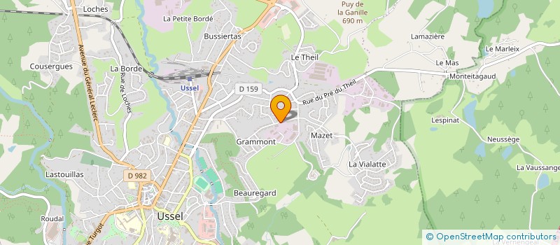 localisation de l'entreprise SCI BEAUMET ET TIBLE à USSEL