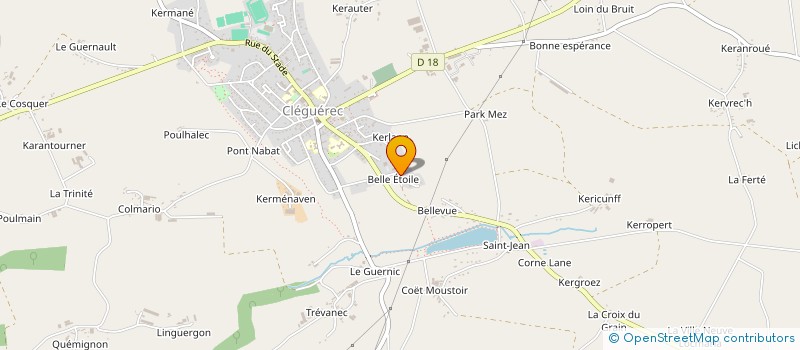 localisation de l'entreprise SCI BELLE ETOILE  CLEGUEREC