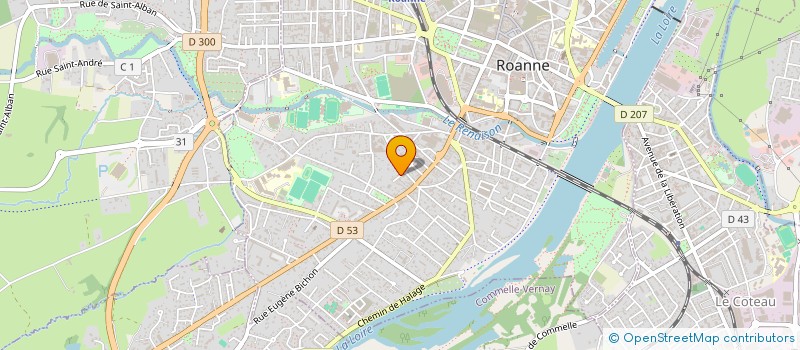 localisation de l'entreprise SCI BELLEVUE  ROANNE