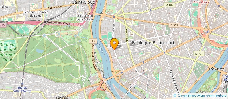 localisation de l'entreprise SCI BELLEVUE 53 à BOULOGNE-BILLANCOURT